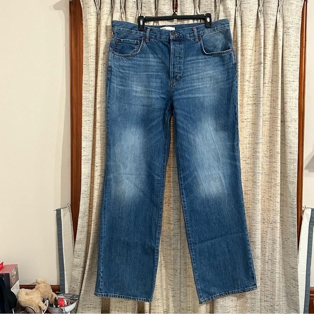 Zara Button Fly Boyfriend Relaxed Fit Jeans - 14